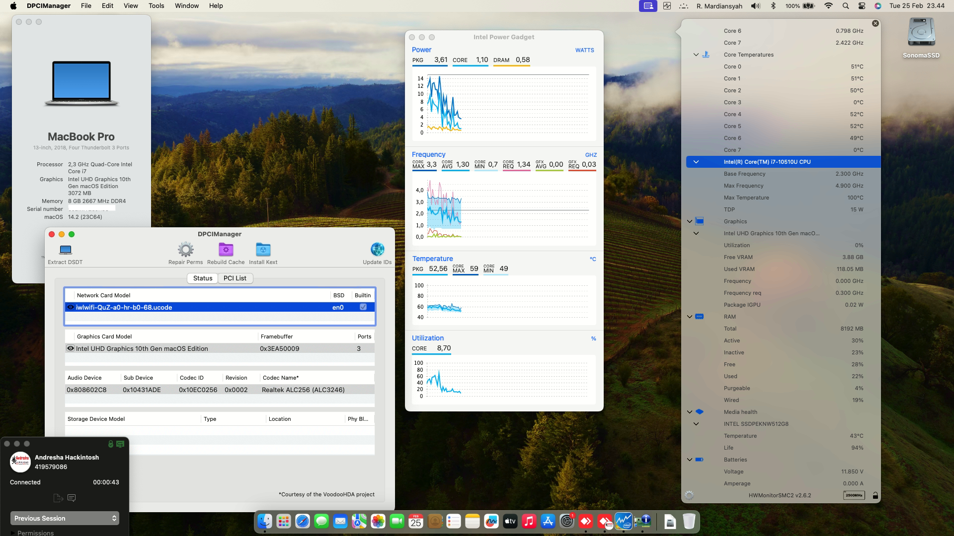Success Hackintosh macOS Sonoma 14.2 Build 23C64 in Asus VivoBook K413F